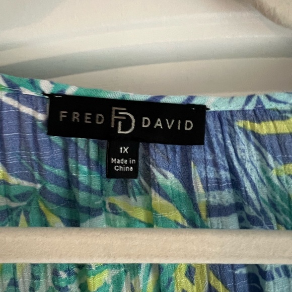 Fred Davis Blouse - Fun summer print size 1X - Picture 3 of 3